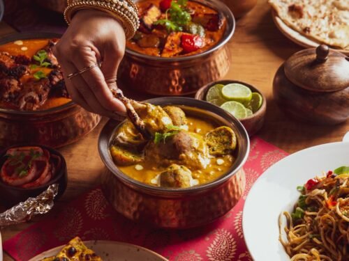 A table filled with lots of different types of food