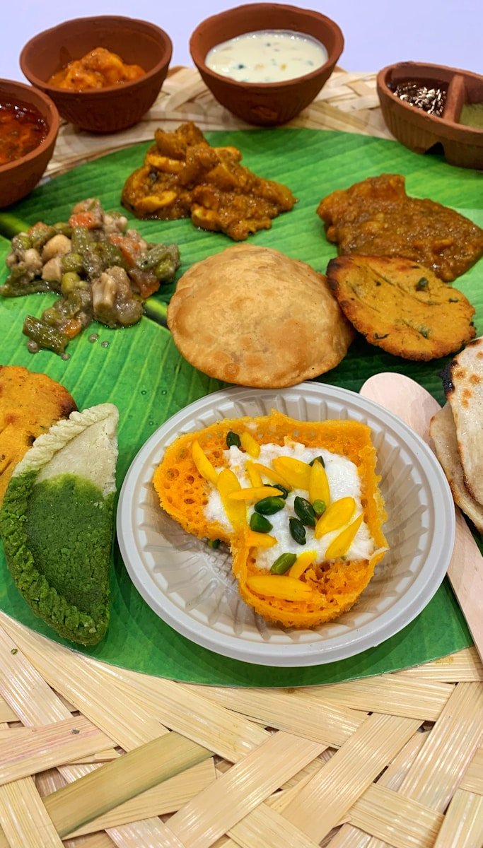 a plate of food is sitting on a table